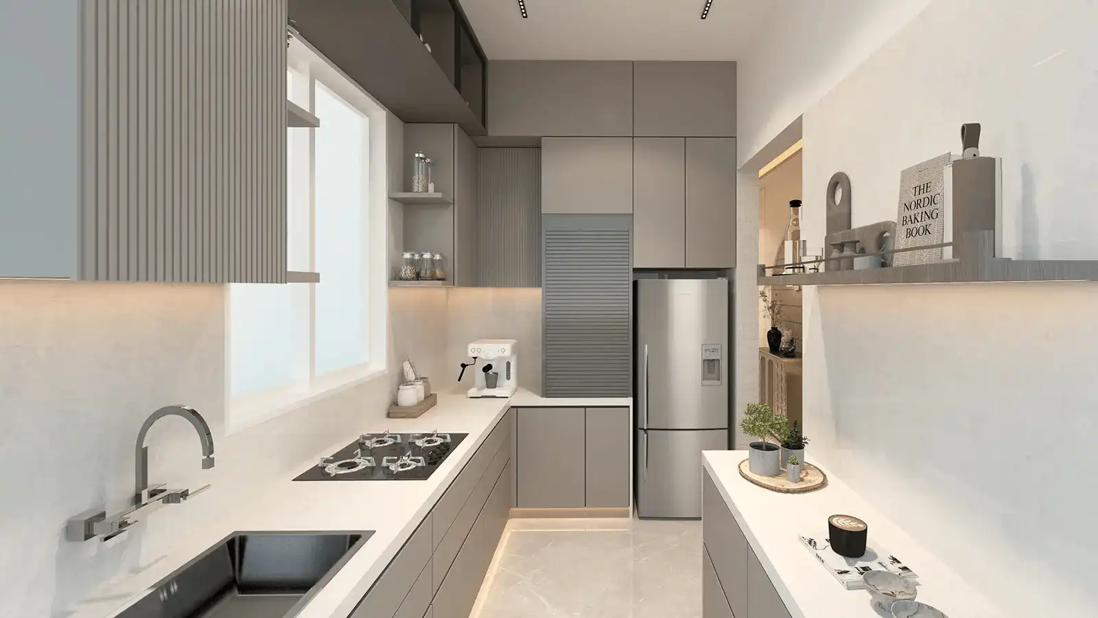 Modern modular kitchen design Suraksha Group Wish Town Noida